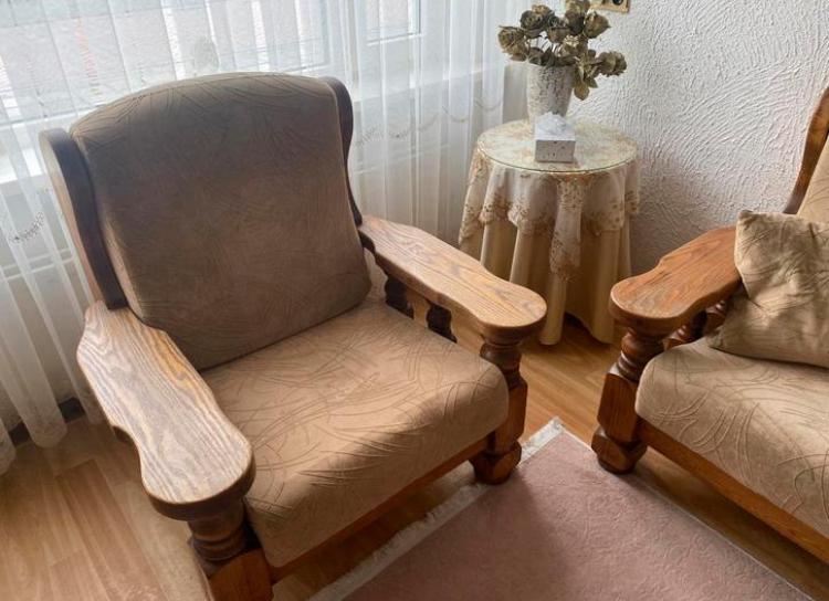 Eiken bankstel antiek uniek 1x3 2x1, Antiek en Kunst, Ophalen