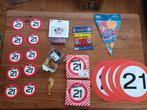 Feestpakket 21 jaar: ballonnen, vlaggenlijn, borden en meer, Ophalen of Verzenden