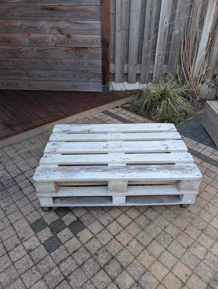 Pallet buitentafel, Tuin en Terras, Schuttingen, Gebruikt, Hout, Minder dan 1 meter, Minder dan 3 meter, Ophalen of Verzenden