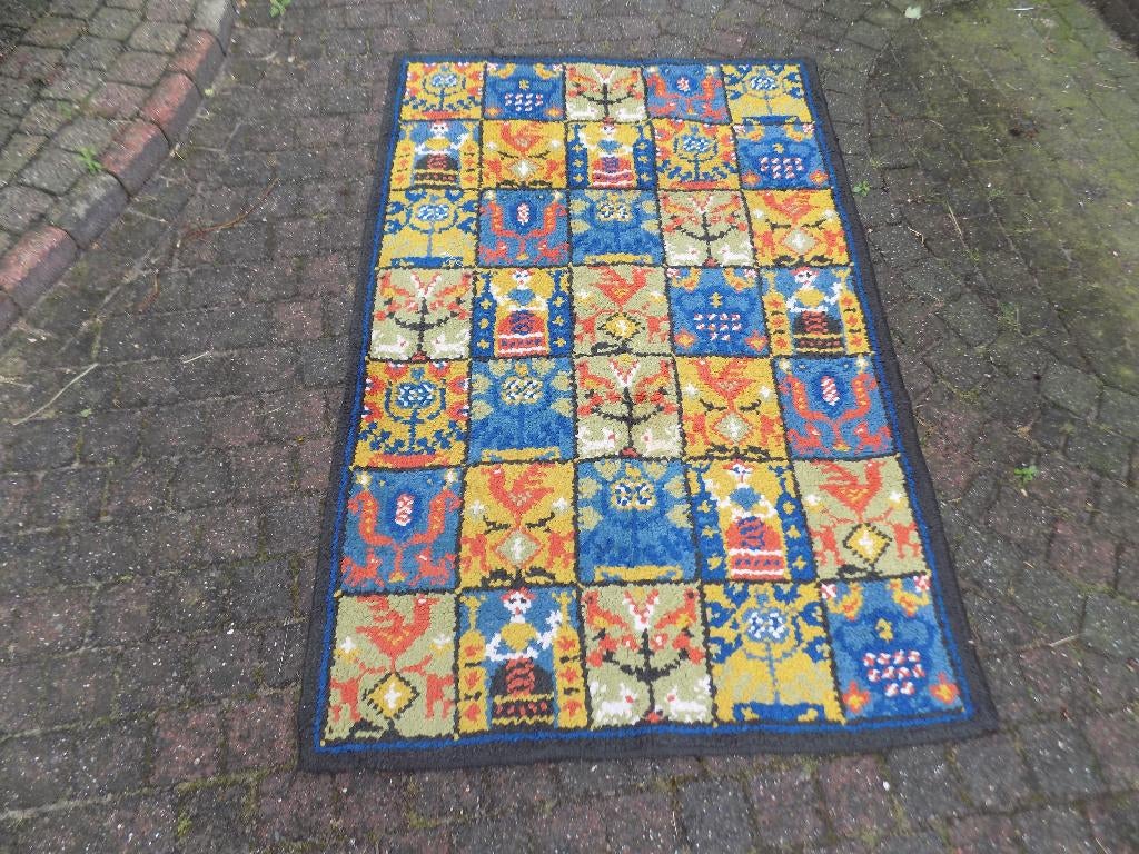 Vloerkleed kleurig met patronen in vakverdeling rechthoekig, Gebruikt, 150 tot 200 cm, Rechthoekig, 50 tot 100 cm