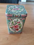 Antiek voorraad blik met reliëf, Verzamelen, Blikken, Ophalen of Verzenden, Gebruikt, Overige