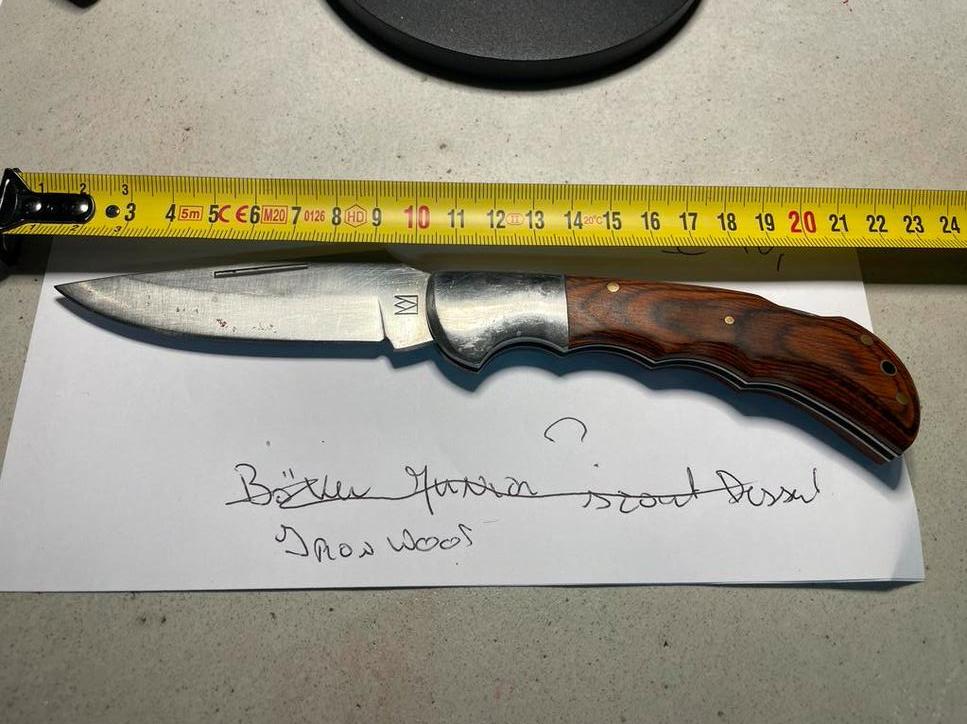 Zakmes met houten handvat 20 cm, Ophalen of Verzenden, Gebruikt