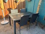Tuintafel met 4 stoelen, Ophalen, 4 zitplaatsen, Gebruikt, Eettafel
