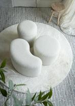 Coco Maison Poef Kay Bouclé Crème 45x45x35 cm, Minder dan 50 cm, Minder dan 50 cm, Ophalen of Verzenden, Stof