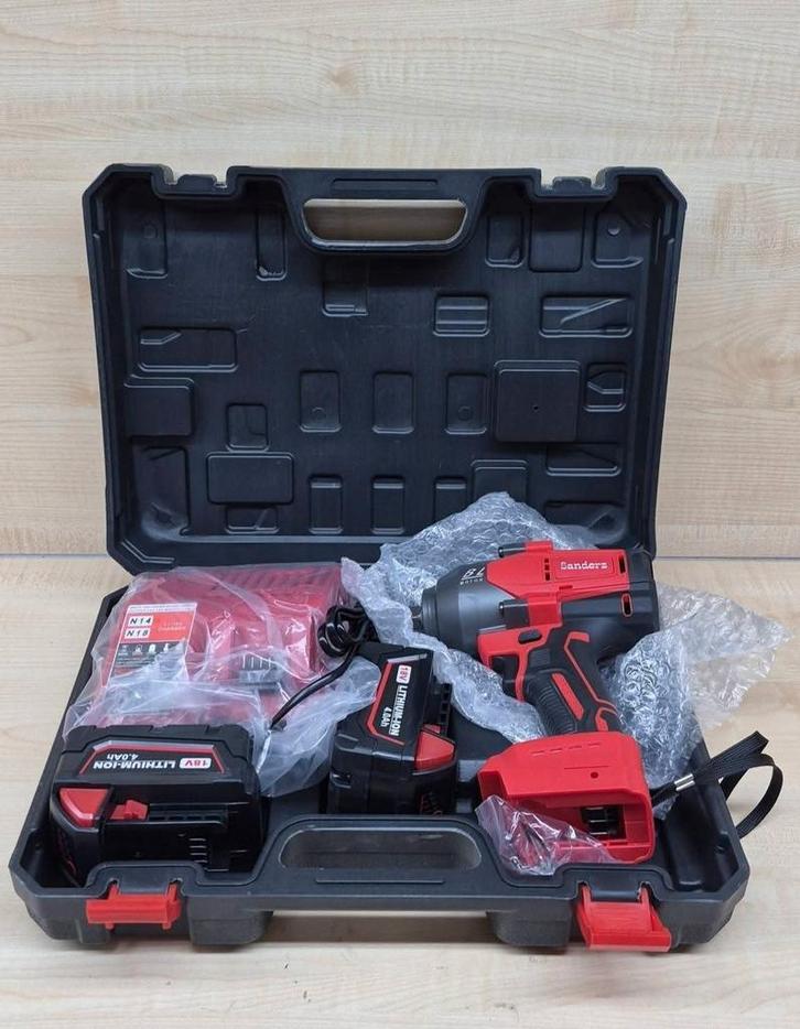 Slagmoersleutel nieuw in koffer met 2 accu's en lader., Auto diversen, Autogereedschap, Nieuw, Ophalen of Verzenden