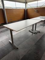 Ikea galant bureau 160x80 zilveren onderstel, Ophalen, Gebruikt