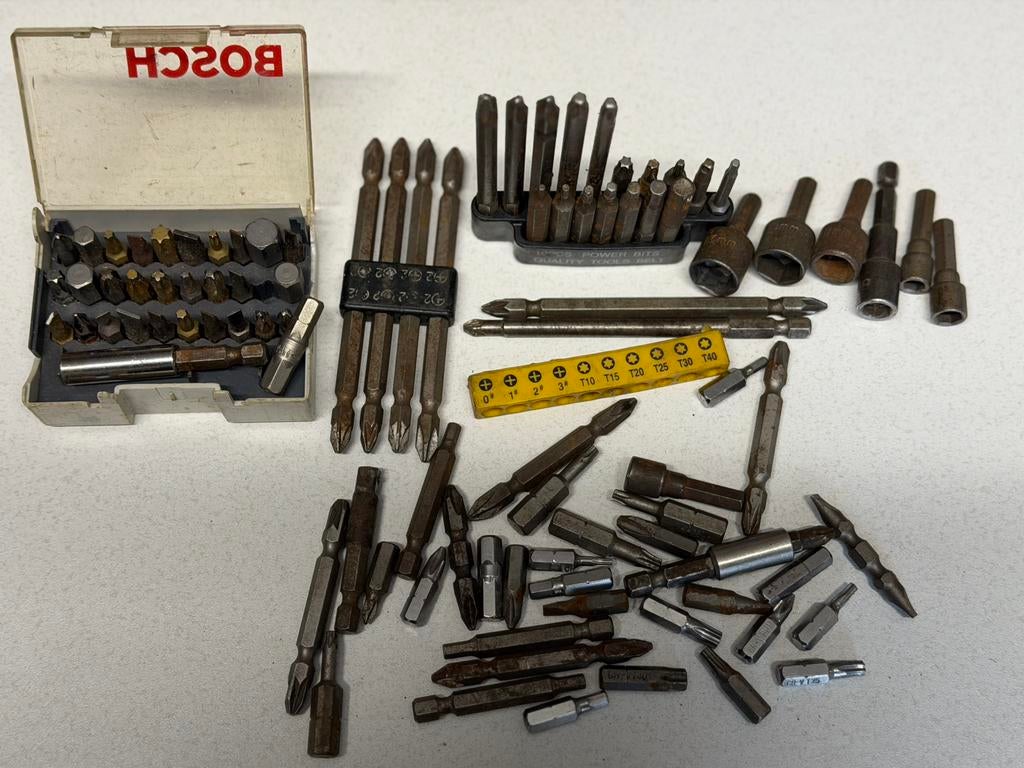 Partij bitjes voor accuboor of schroefboormachine, Ophalen of Verzenden, Gebruikt