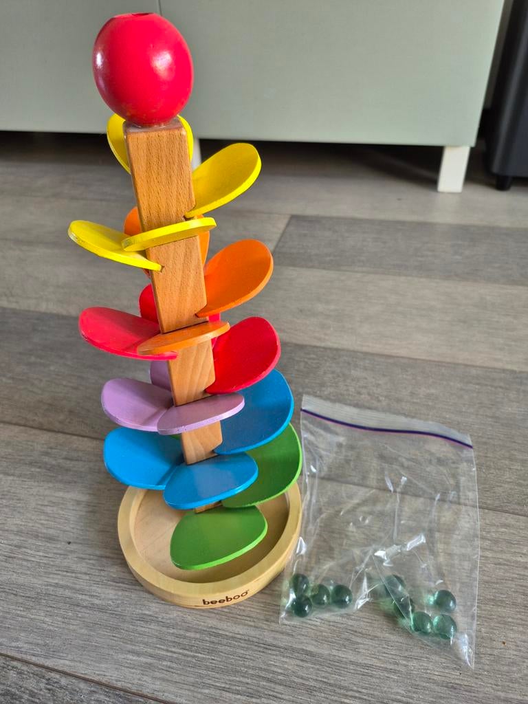 Houten Knikkertoren met Knikkers - Beeboo, Ophalen, Gebruikt, Overige typen