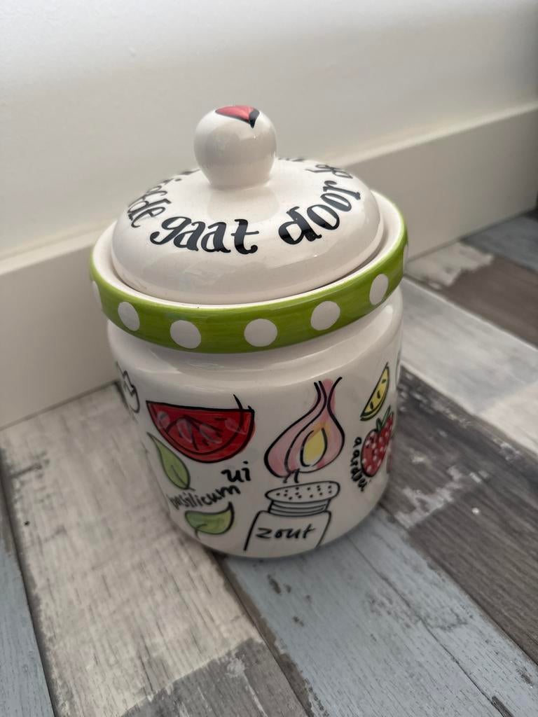 Blond Amsterdam Voorraadpot - Liefde gaat door de maag, Zo goed als nieuw, Voorraadpot, Steen/keramiek, Wit