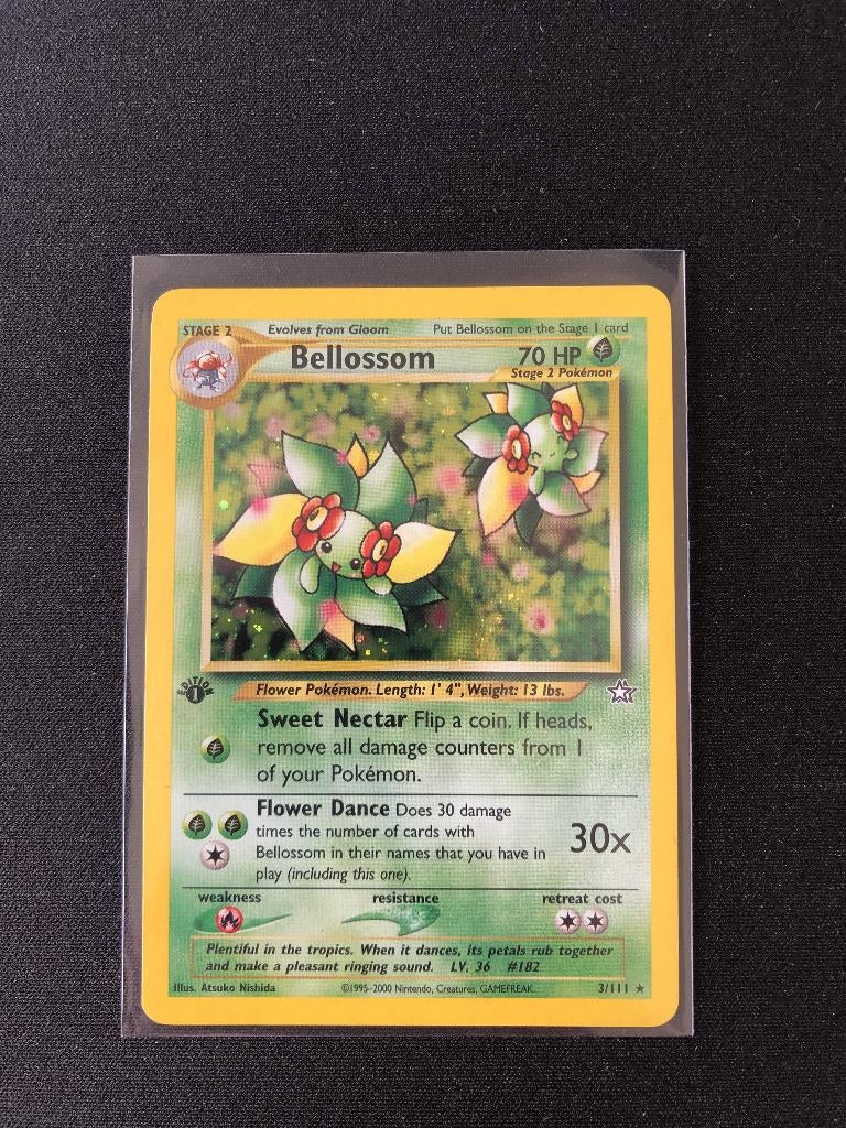 Bellossom holo 1st edition neo genesis, Ophalen of Verzenden, Zo goed als nieuw, Losse kaart