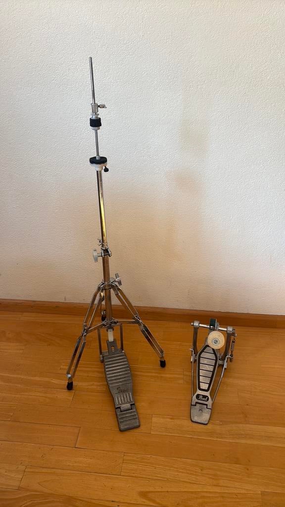 Pearl voetpedalen drumstel: hihat standaard +basedrum pedaal, Muziek en Instrumenten, Ophalen of Verzenden, Gebruikt, Overige soorten