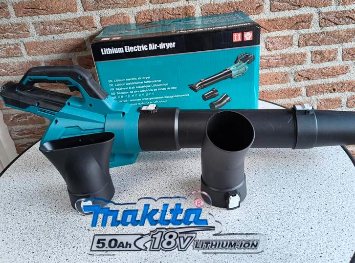 Krachtige Bladblazer + 2x 6.0ah accu. Makita 18v Compatible., Tuin en Terras, Bladblazers, Nieuw, Accu, Ophalen of Verzenden