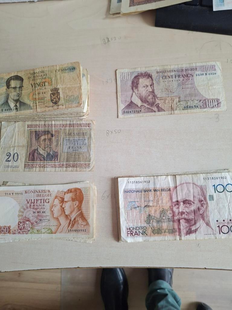 Belgische Frank biljetten - Diverse jaren en waarden, Postzegels en Munten, Bankbiljetten | België, Ophalen of Verzenden, Setje