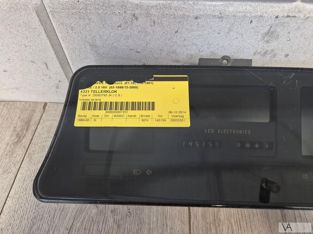 Tellerklok teller digitaal dashboard voor Opel Kadett E GSI, Gebruikt, -, -, Opel