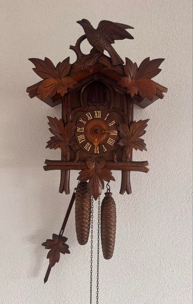 Authentieke Koekoeksklok met Vogeldecoratie, Ophalen