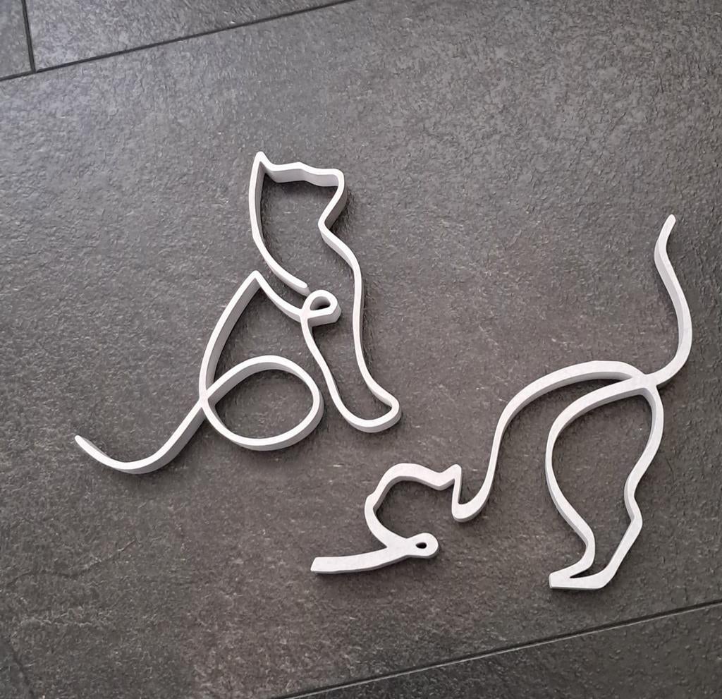 Set wit houten katten silhouetten., Ophalen of Verzenden