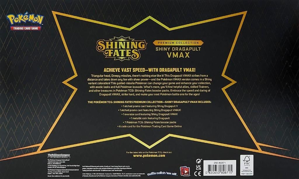 Pokémon Shining Fates Dragapult Premium Collection Box, Ophalen of Verzenden, Nieuw, Boosterbox, Foil