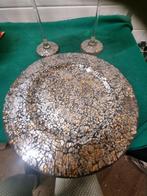 Schaal en windlichten glas mozaïek twee stuks, Ophalen of Verzenden, 'T Olde Gre-j, Info@toldegrej.nl, Endepoelstraat 20f Didam