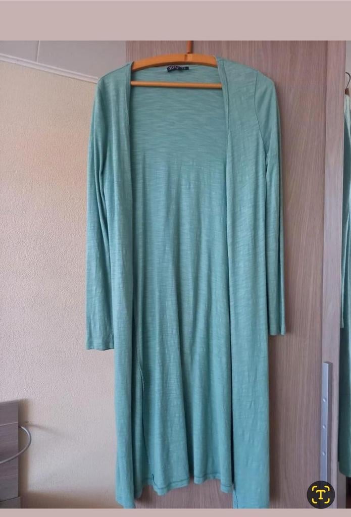 Lange mintgroene cardigan van Zara, Kleding | Dames, Jassen | Zomer, Maat 38/40 (M), Zara, Ophalen of Verzenden, Zo goed als nieuw