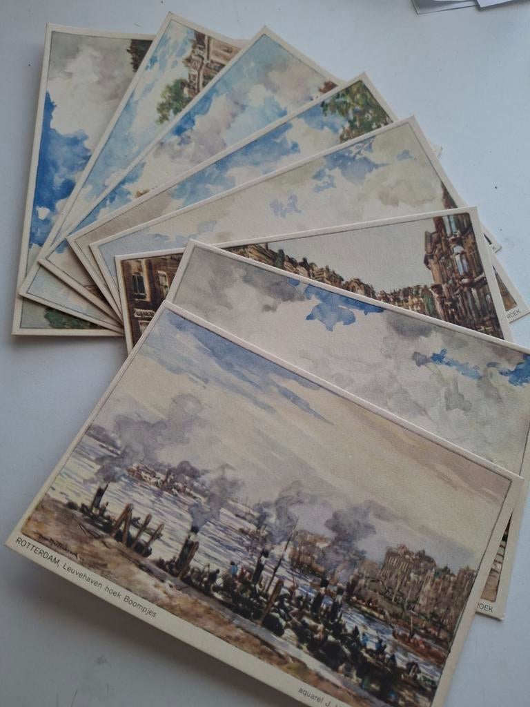8 ansichtkaarten Stichting Rotterdam 1940., Verzamelen, Ophalen of Verzenden, 1920 tot 1940, Overige thema's