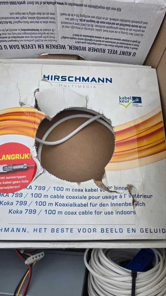 54m Hirschmann Coax Kabel voor TV/Schotelantenne, Ophalen of Verzenden