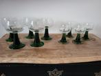 Set van 9  Roemer Wijnglazen met Groene Voet en Druivenmotie, Ophalen of Verzenden