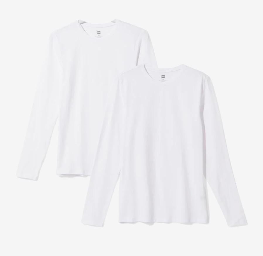 2 Witte Zeeman heren shirts lange mouwen, Kleding | Heren, T-shirts, Ophalen of Verzenden, Zo goed als nieuw, Wit