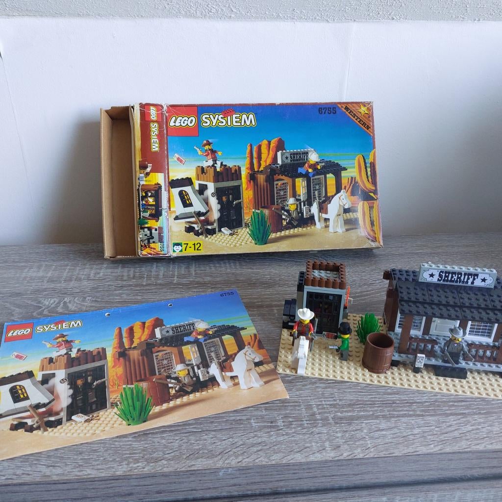 Vintage lego classic western set 6755 (sheriff's lock-up), Ophalen of Verzenden, Gebruikt, Complete set, Lego