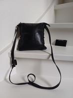 TAS CLAUDIO FERRICI LEER ZWART Z.G.A.N. ( ZIE FOTO'S), Ophalen of Verzenden, Zo goed als nieuw, Zwart, Leer