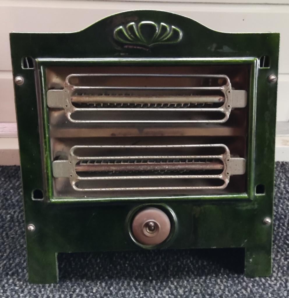 Antieke, geëmailleerde elektrische straalkachel, Ophalen of Verzenden