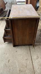 Teak hout ladekast donker, Ophalen, 50 tot 100 cm, Zo goed als nieuw, 3 of 4 laden