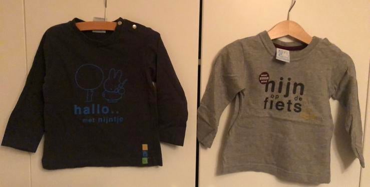 2 leuke shirts nijntje maat 86, Ophalen of Verzenden, Zo goed als nieuw, Jongetje, Shirtje of Longsleeve