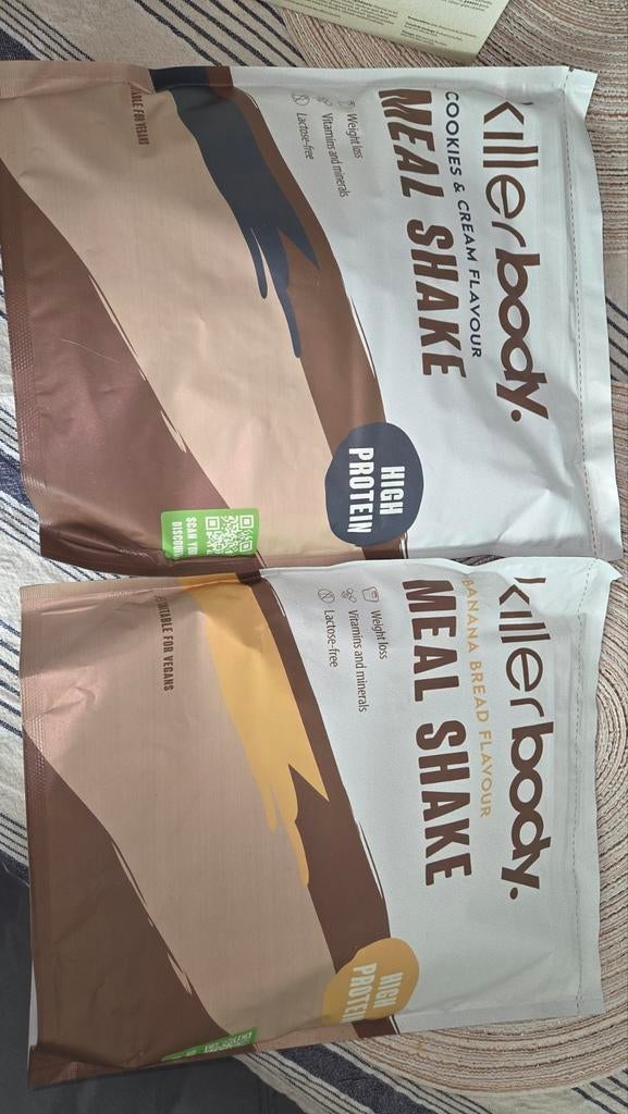 Killerbody Meal Shake - Cookies & Cream en Banana Bread, Ophalen of Verzenden, Nieuw, Overige typen