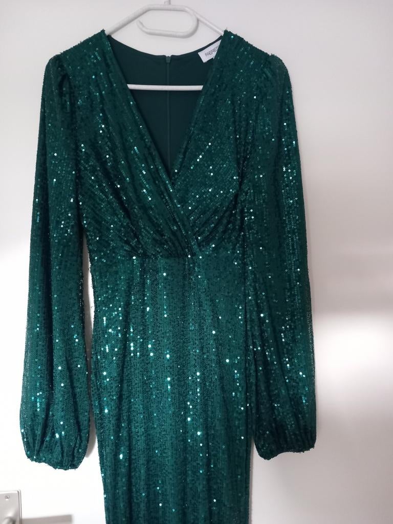 Galajurk als Nieuw maat S, Kleding | Dames, Jurken, Ophalen of Verzenden, Zo goed als nieuw, Groen, Onder de knie