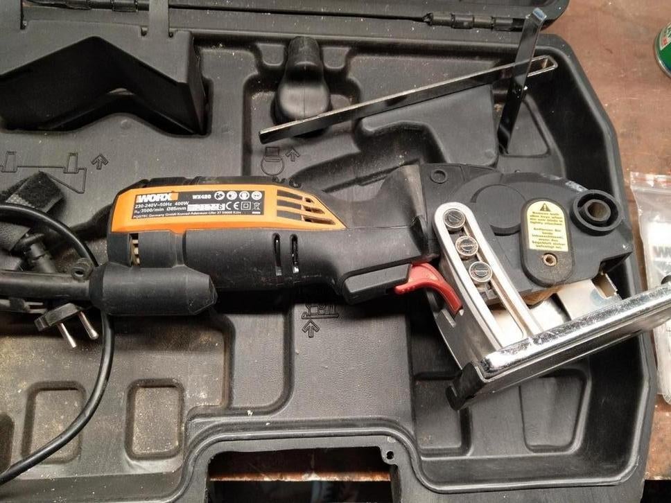 Worx 420W Mini Cirkelzaag - Compact en Krachtig, Doe-het-zelf en Verbouw, Gereedschap | Zaagmachines, Minder dan 30 mm, Gebruikt