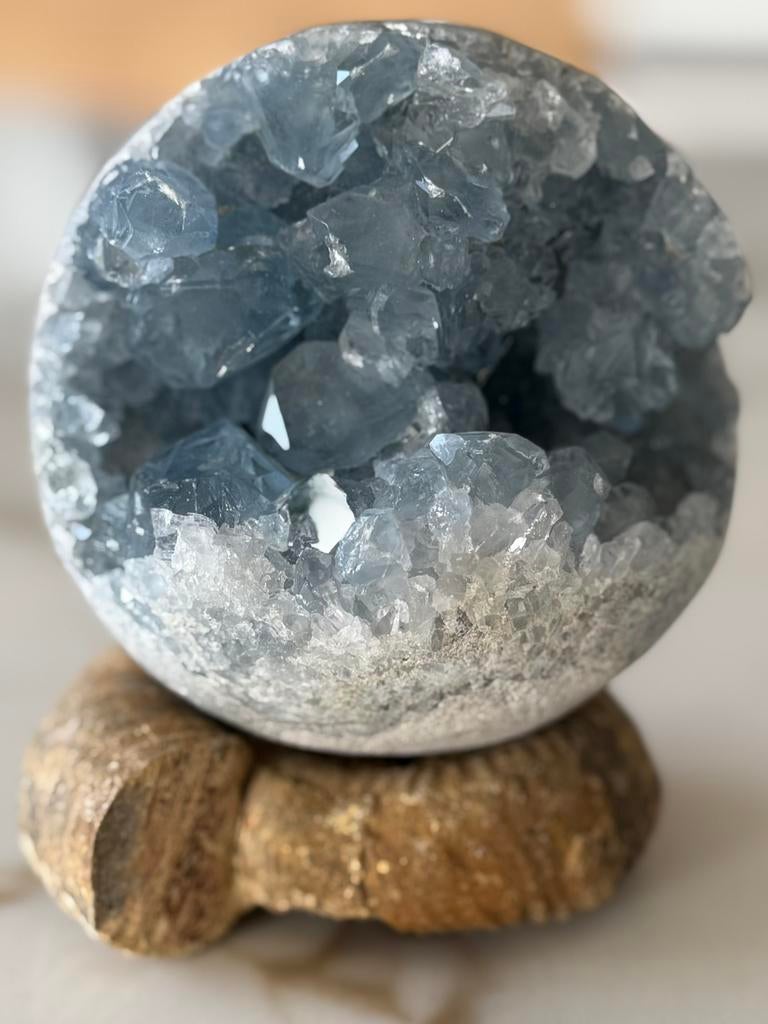 Celestien Geode 854 gram Madagaskar, Verzamelen, Ophalen of Verzenden