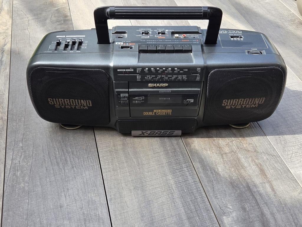Sharp WQ-T370 Dubbel Cassette Radio met Surround & X-Bass, Audio, Tv en Foto, Radio's, Ophalen of Verzenden, Gebruikt, Radio