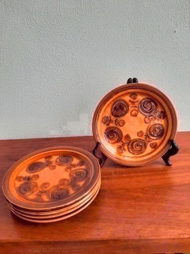 Vintage set van 5 ontbijt / dessert borden, Antiek en Kunst, Antiek | Servies los, Ophalen of Verzenden