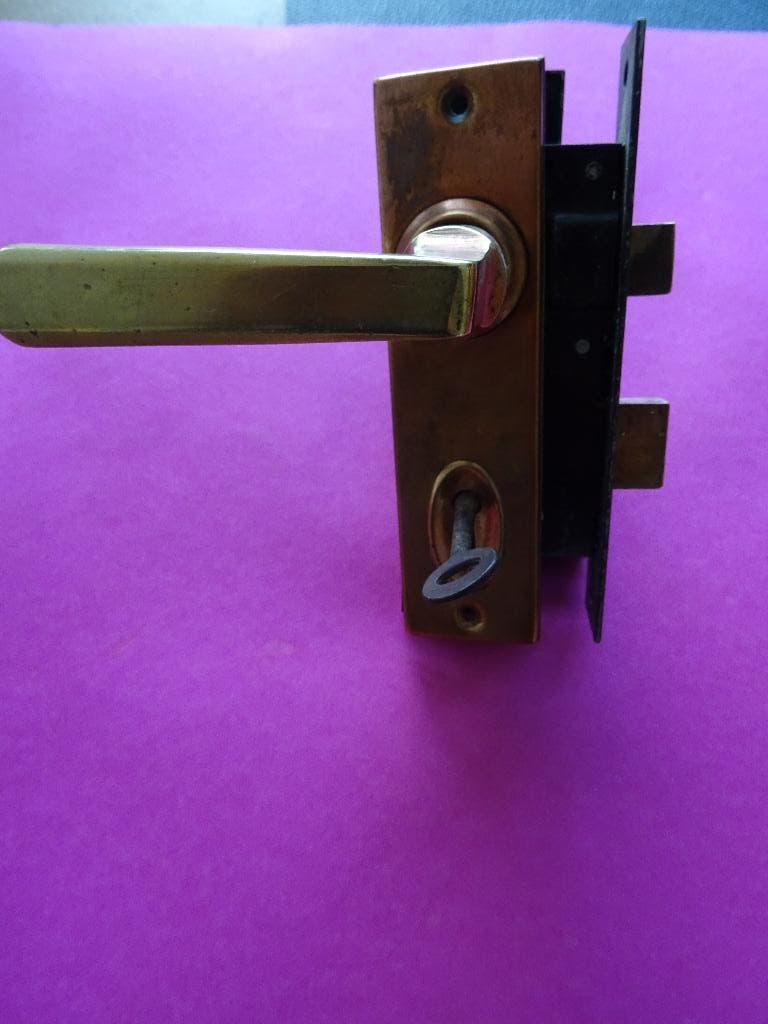 antiek deurslot met sleutel slot sloten deur sleutels, Antiek en Kunst, Curiosa en Brocante, Ophalen of Verzenden