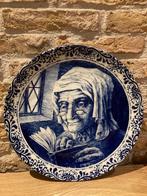 Antiek wandbord Boch frères la louvière Delfts blauw, Ophalen of Verzenden