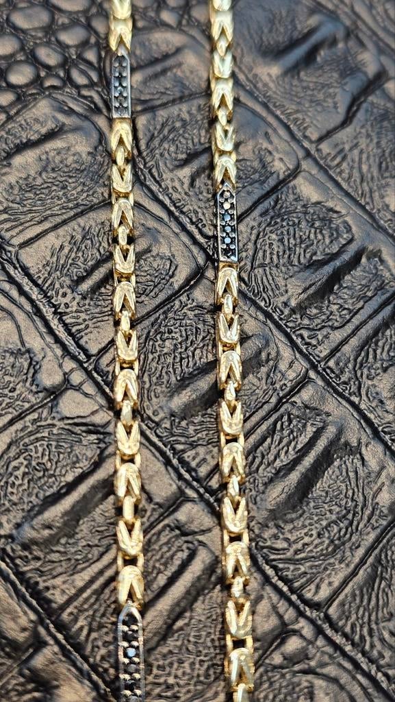 Prachtige 14karaat gouden Koningsketting met hanger, Sieraden, Tassen en Uiterlijk, Kettingen, Met hanger, Nieuw, Ophalen of Verzenden