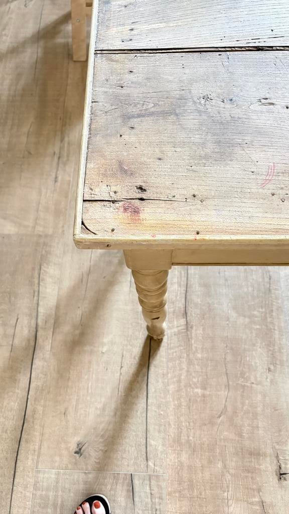 Vintage Brocante Tafel, Huis en Inrichting, Tafels | Eettafels, Ophalen, Gebruikt, 50 tot 100 cm, Tot twee personen