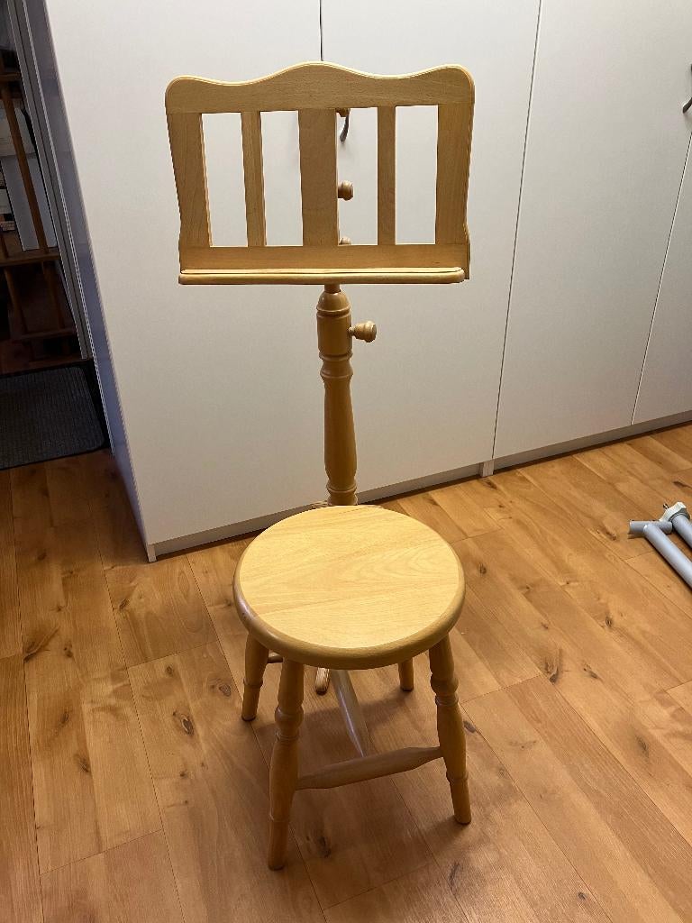 muziekstandaard + kruk > hout, Muziek en Instrumenten, Ophalen, Nieuw, Muziekstandaard, Klarinet