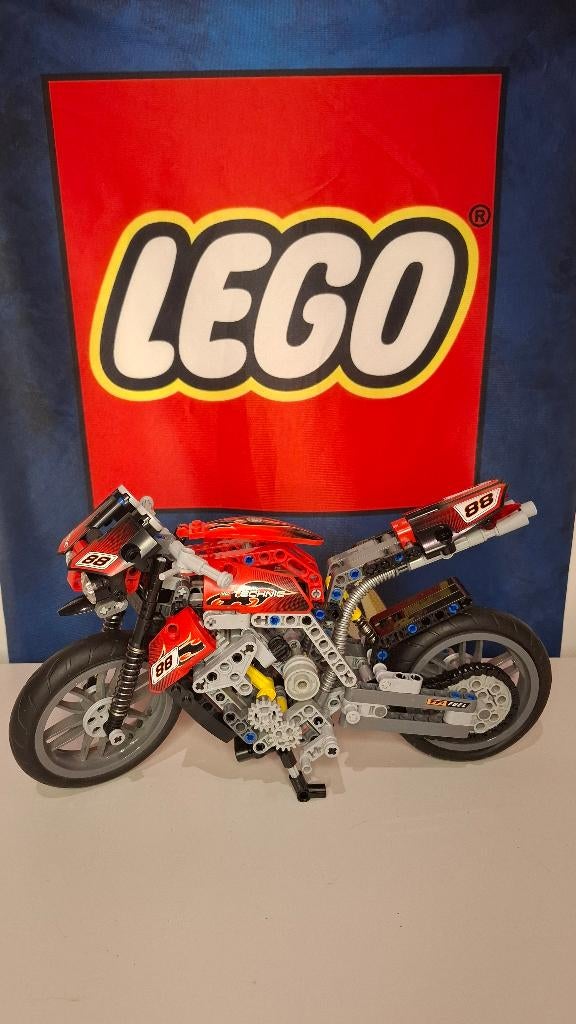 Lego Technic 8051 motorfiets   chopper, Ophalen of Verzenden, Zo goed als nieuw, Complete set, Lego
