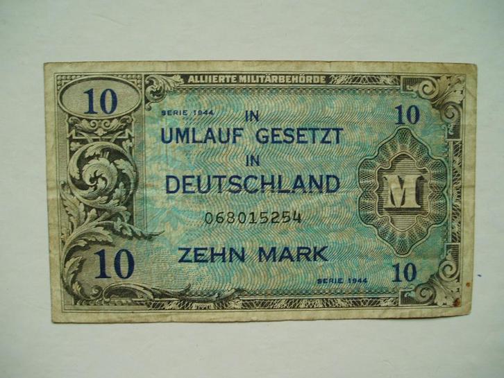 756. Duitsland, AMC 10 mark 1944 WW II., Postzegels en Munten, Bankbiljetten | Europa | Niet-Eurobiljetten, Los biljet, Duitsland
