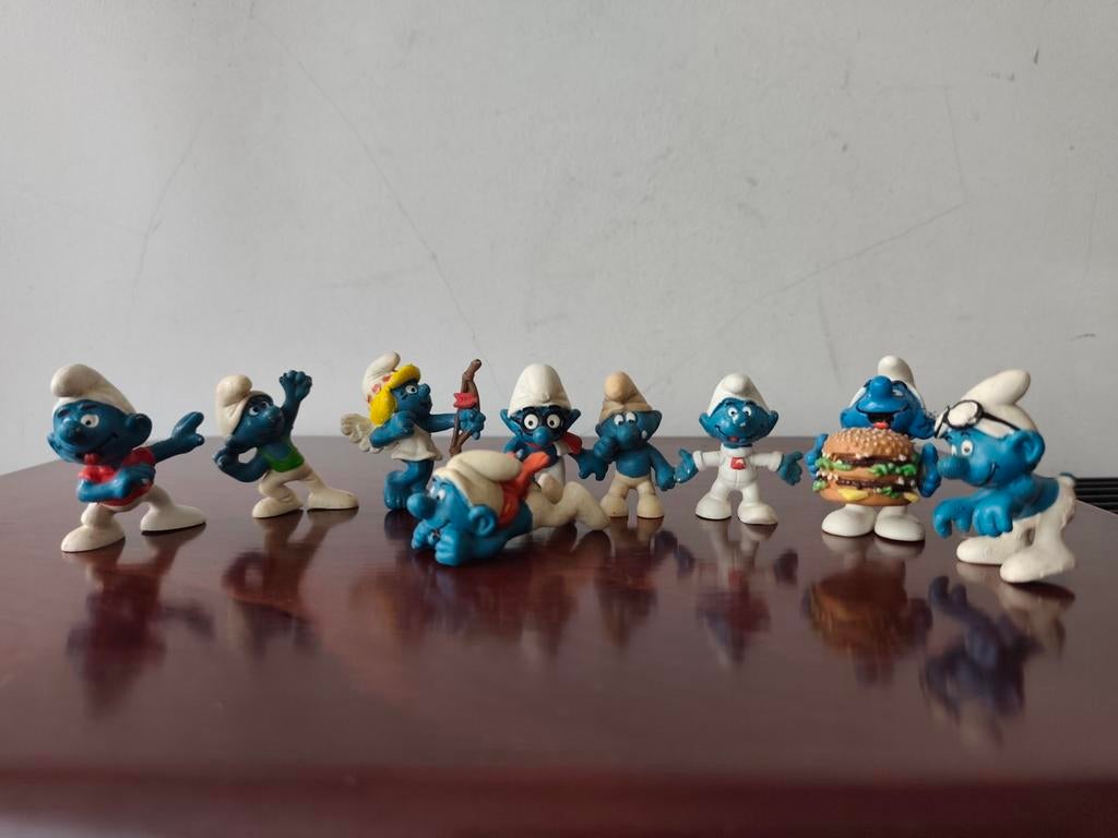 9x vintage smurf met ontbrekend accessoire, Ophalen of Verzenden, Overige figuren, Gebruikt, Beeldje of Figuurtje
