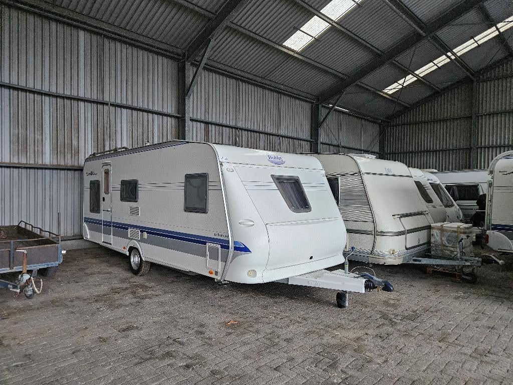 HOBBY 560 KMFE, bj.2006 (eventueel incl. Seizoenplaats), Caravans en Kamperen, Caravans, Particulier, Ringverwarming, 5 tot 6 meter