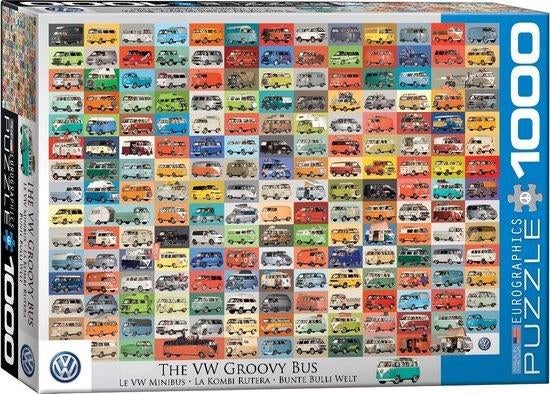 Puzzel 1000 st Eurographics ; The VW Groovy Bus, Ophalen of Verzenden, 500 t/m 1500 stukjes, Zo goed als nieuw