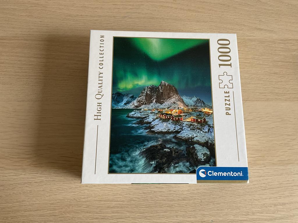 Clementoni legpuzzel 1000 stukjes Noorderlicht Lofoten, Hobby en Vrije tijd, Denksport en Puzzels, Ophalen of Verzenden, 500 t/m 1500 stukjes