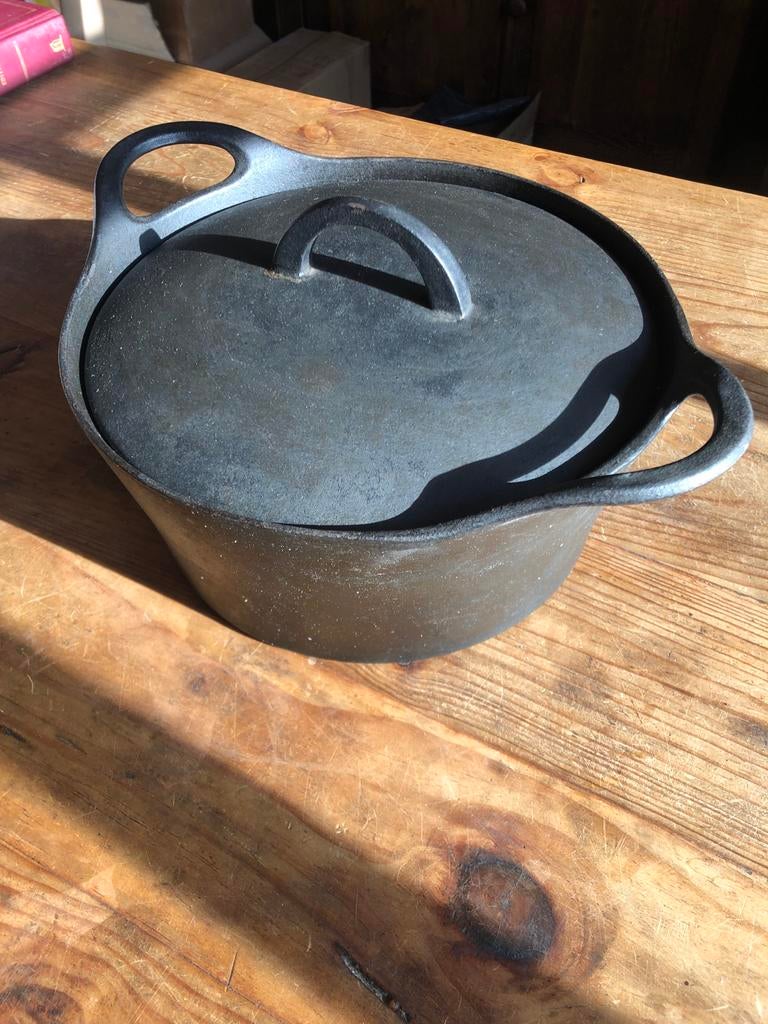 Hackman gietijzeren pan 25 cm, Verzenden, Zwart, Metaal, Overige merken